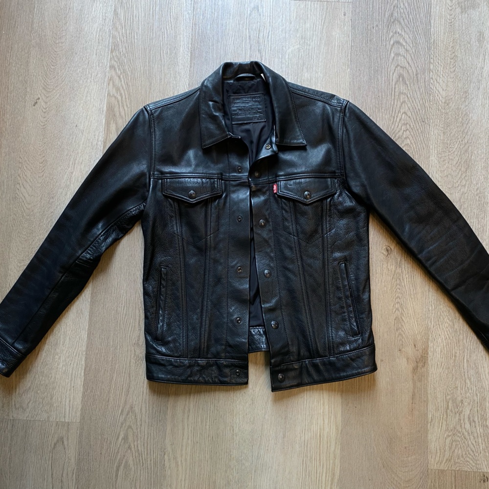 Levi’s buffalo leather trucker jacket